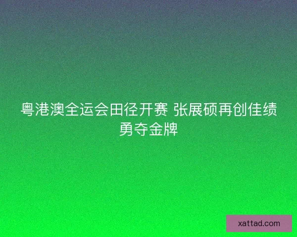 粤港澳全运会田径开赛 张展硕再创佳绩勇夺金牌 粤港澳全运会田径开赛 张展硕再创佳绩勇夺金牌
