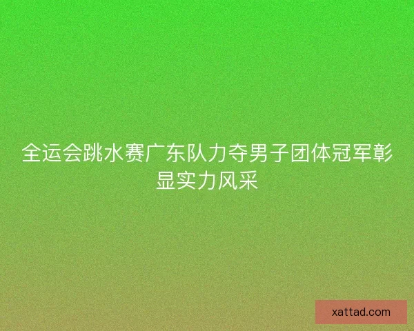 全运会跳水赛广东队力夺男子团体冠军彰显实力风采 全运会跳水赛广东队力夺男子团体冠军彰显实力风采