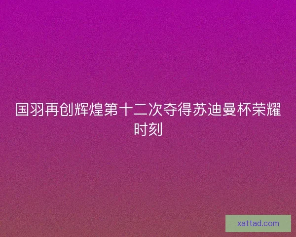 国羽再创辉煌第十二次夺得苏迪曼杯荣耀时刻 国羽再创辉煌第十二次夺得苏迪曼杯荣耀时刻